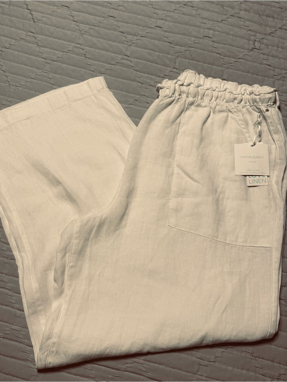 Women’s Linen Drawstring Pants - White